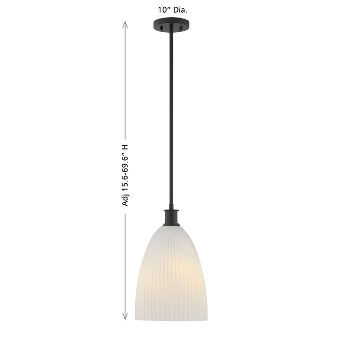 Savoy House Essentials Baldwin 1Lt Pendant, Black/White Opal