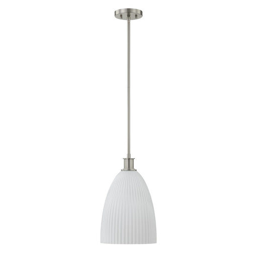 Savoy House Essentials Baldwin 1Lt Pendant, Nickel/White