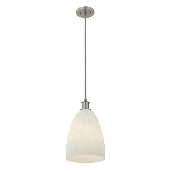 Savoy House Essentials Baldwin 1Lt Pendant, Nickel/White
