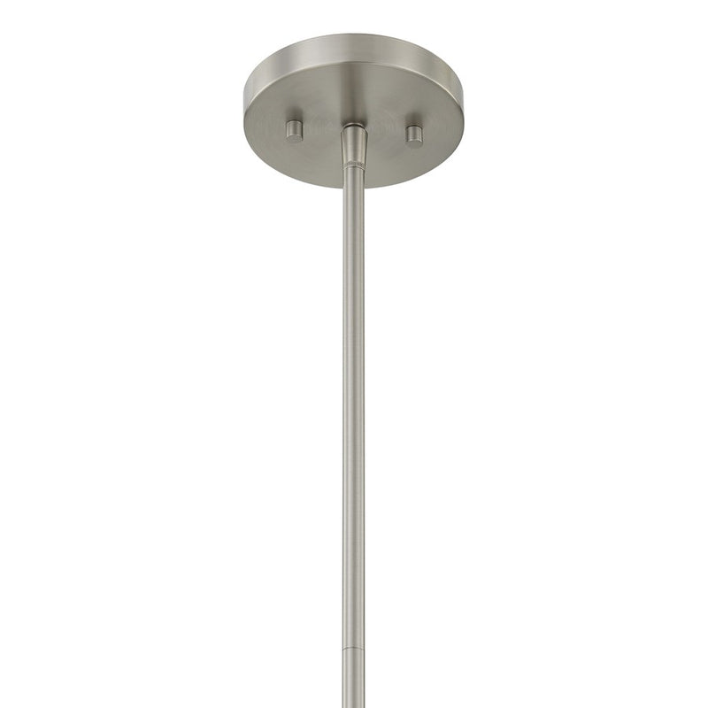 Savoy House Essentials Baldwin 1Lt Pendant, Nickel/White