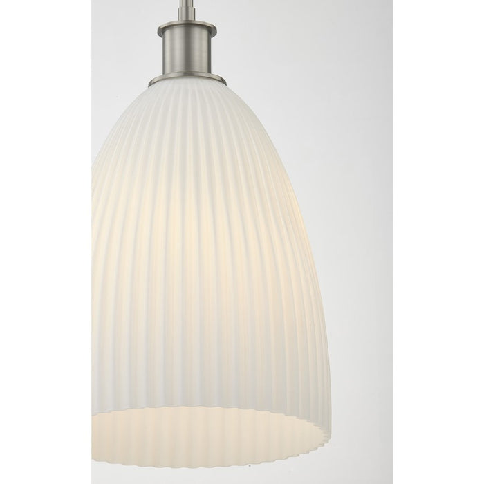 Savoy House Essentials Baldwin 1Lt Pendant, Nickel/White