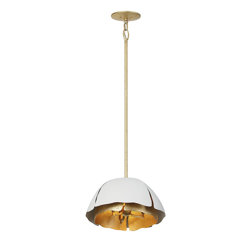 Savoy House Brewster Pendant, Cavalier Gold/Royal White