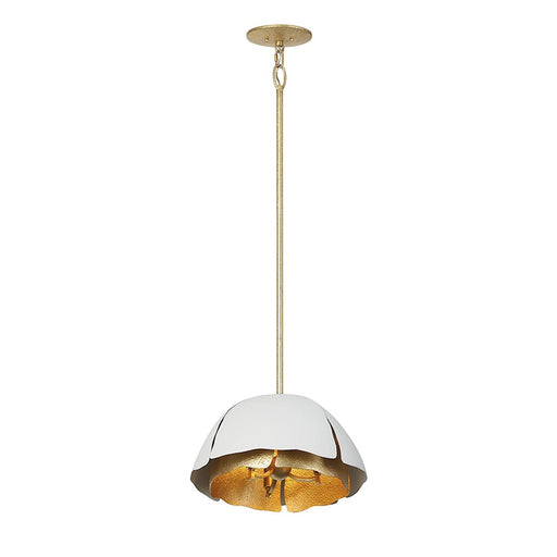 Savoy House Brewster 3-Light Pendant, Cavalier Gold/Royal White