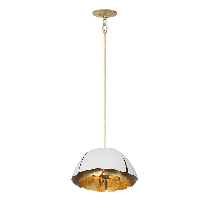 Savoy House Brewster 3-Light Pendant, Cavalier Gold/Royal White