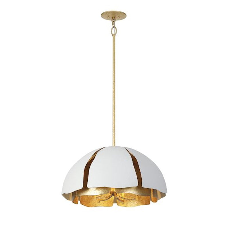 Savoy House Brewster Pendant, Cavalier Gold/Royal White