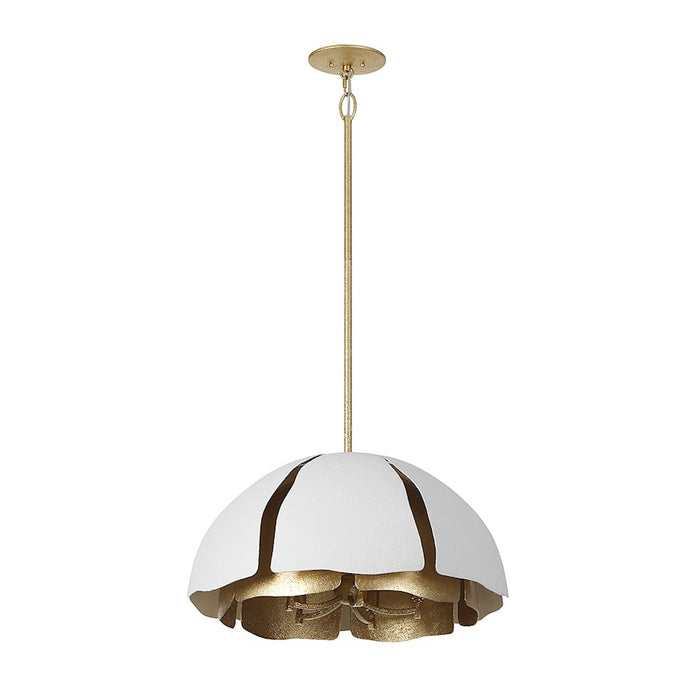 Savoy House Brewster 5-Light Pendant, Cavalier Gold/Royal White