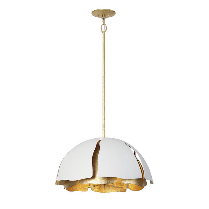 Savoy House Brewster 5-Light Pendant, Cavalier Gold/Royal White