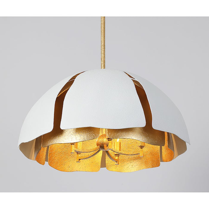 Savoy House Brewster 5-Light Pendant, Cavalier Gold/Royal White