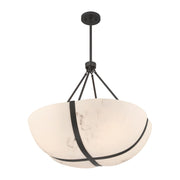 Savoy House Chalfont 30in 4-Light Pendant | Classic & Traditional Matte Black and Faux Alabaster | Dining Room & Kitchen Island | 30 in | Model 7-1451-4-89