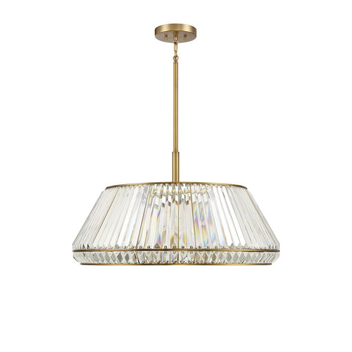 Savoy House Pyramid 6-Light Pendant, Warm Brass