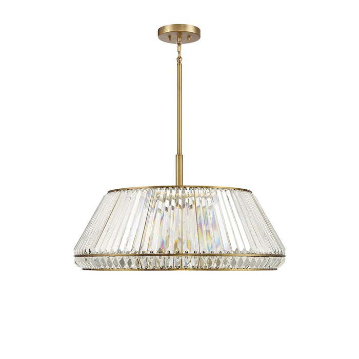 Savoy House Pyramid 6-Light Pendant, Warm Brass