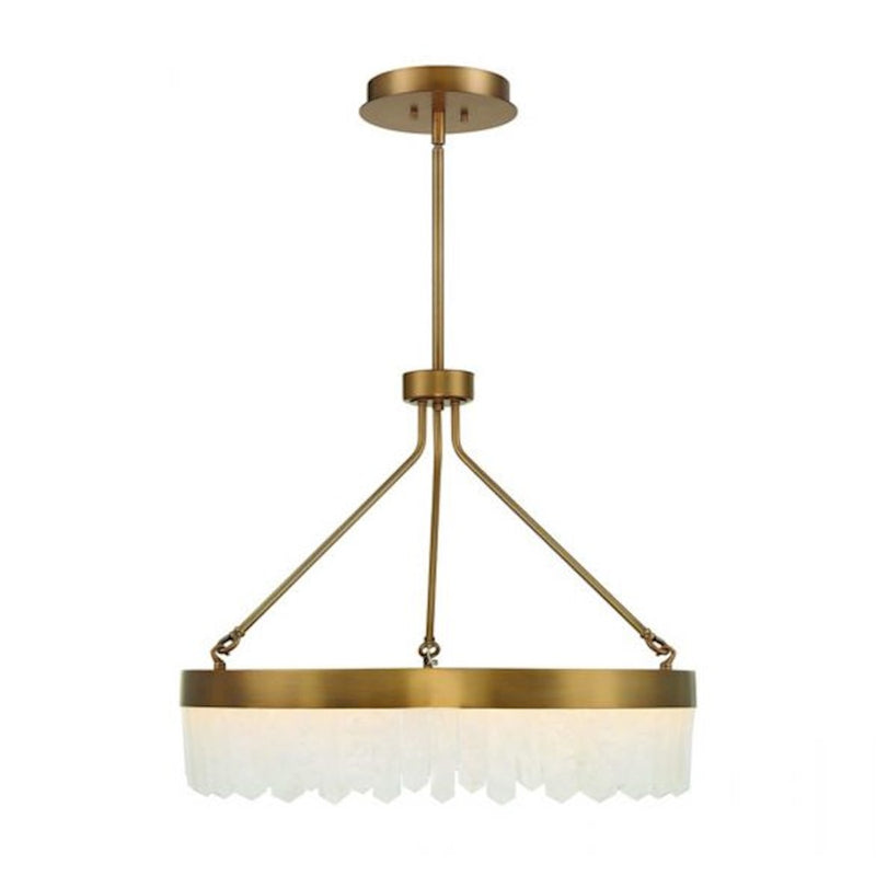 Savoy House Landon LED 1 Light Pendant, Brass/Natural