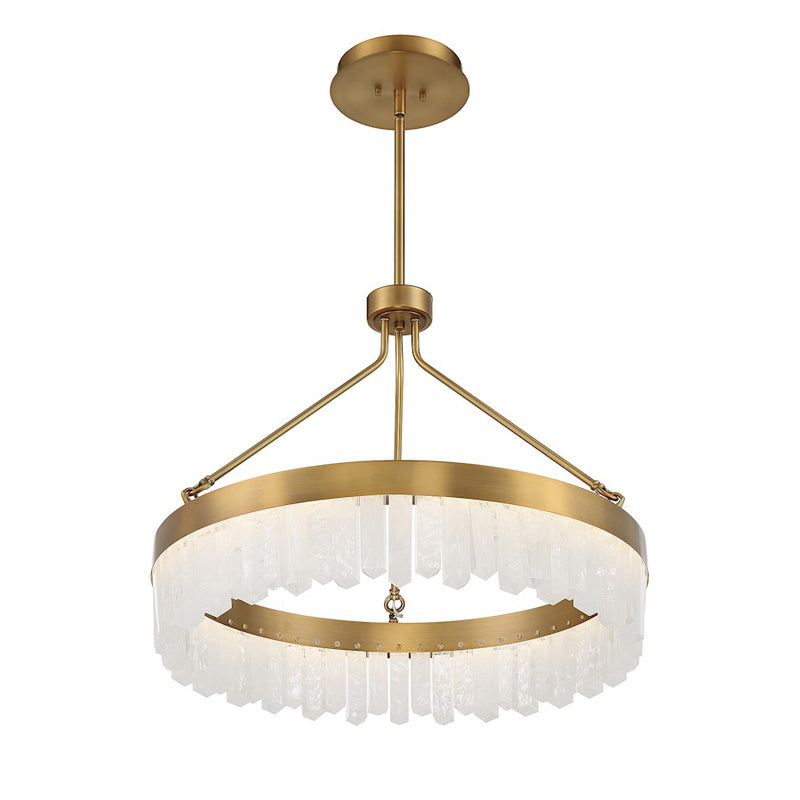 Savoy House Landon LED 1 Light Pendant, Brass/Natural