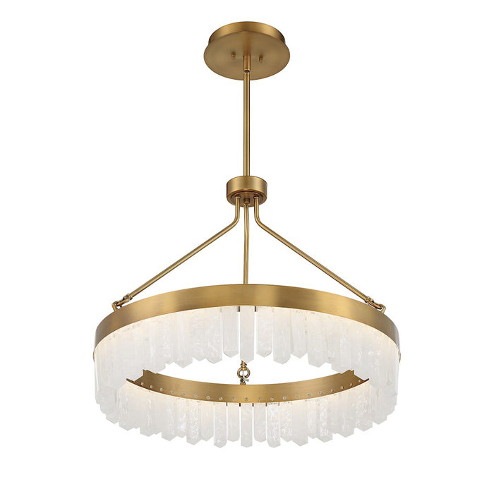 Savoy House Landon LED 1 Light Pendant, Brass/Natural
