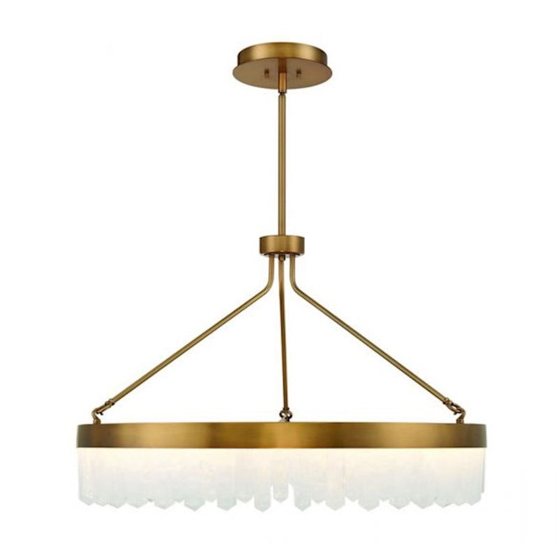 Savoy House Landon LED 1 Light Pendant, Brass/Natural