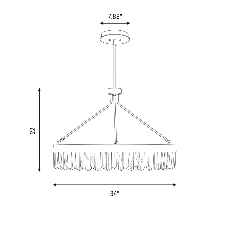 Savoy House Landon LED 1 Light Pendant, Brass/Natural