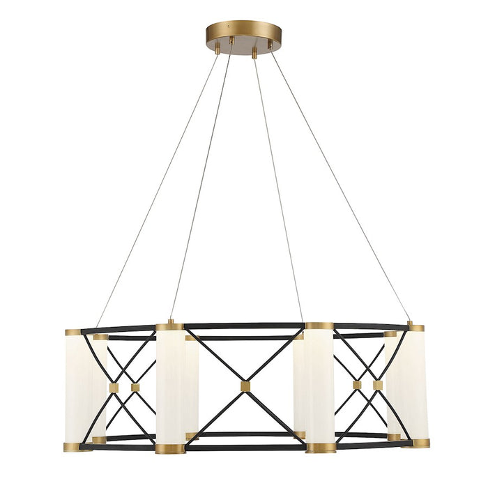 Savoy House Aries 8Lt LED Pendant, Black/Burnished Brass - 7-1640-8-144