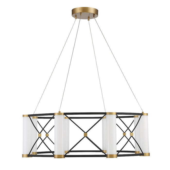 Savoy House Aries 8Lt LED Pendant, Black/Burnished Brass