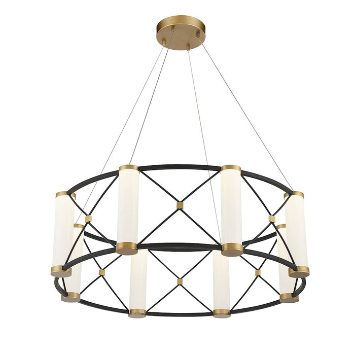 Savoy House Aries 8Lt LED Pendant, Black/Burnished Brass