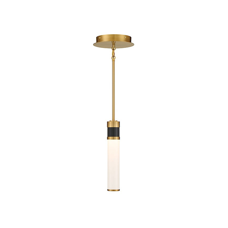 Savoy House Abel LED Mini-Pendant, Matte Black/Warm Brass Accents