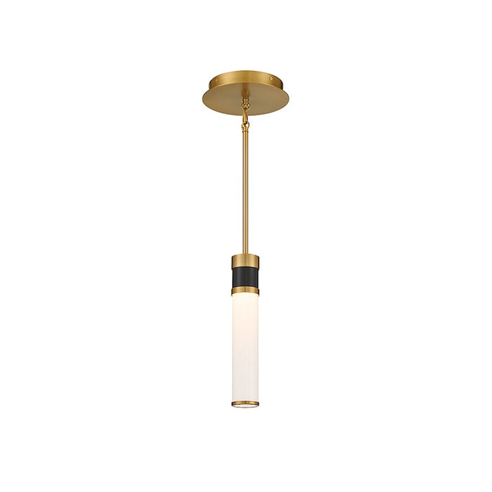 Savoy House Abel LED Mini-Pendant, Matte Black/Warm Brass Accents