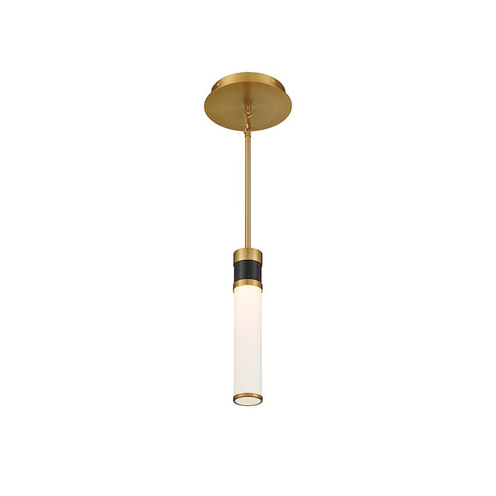 Savoy House Abel LED Mini-Pendant, Matte Black/Warm Brass Accents