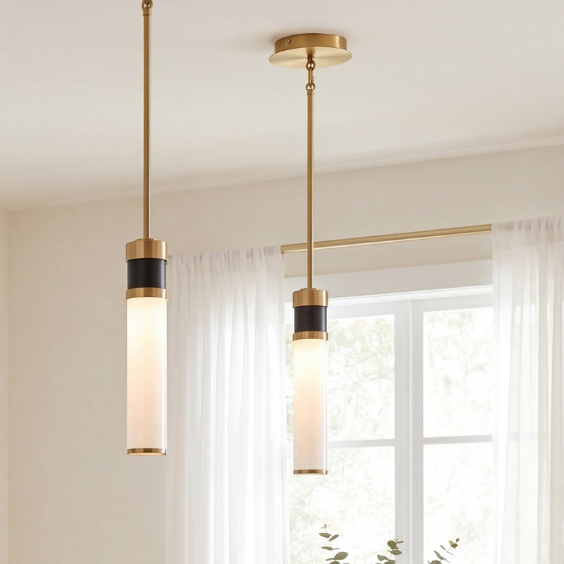Savoy House Abel LED Mini-Pendant, Matte Black/Warm Brass Accents