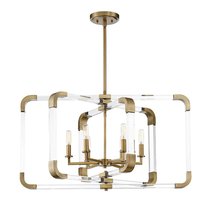 Savoy House Rotterdam 6-Light Pendant, Warm Brass