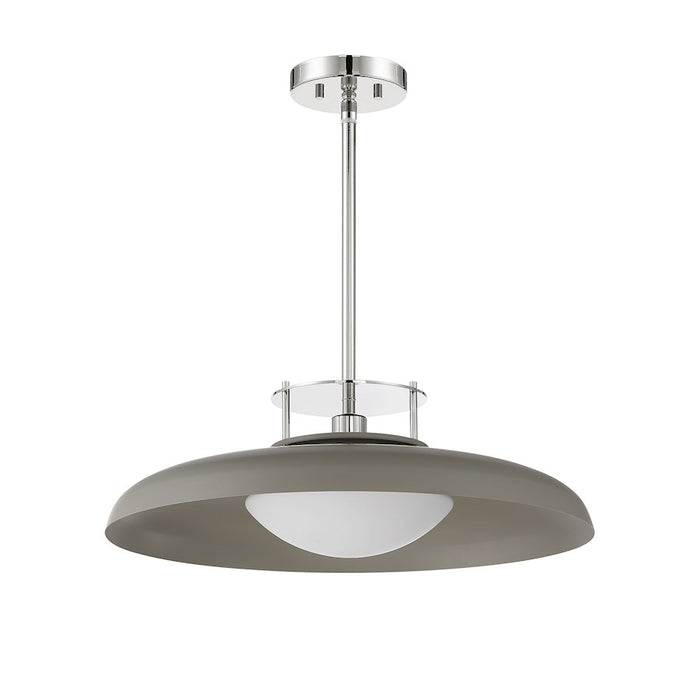 Savoy House Gavin 1-Light Pendant, Gray/Polished Nickel Accents