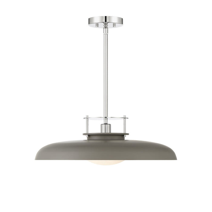 Savoy House Gavin 1-Light Pendant, Gray/Polished Nickel Accents