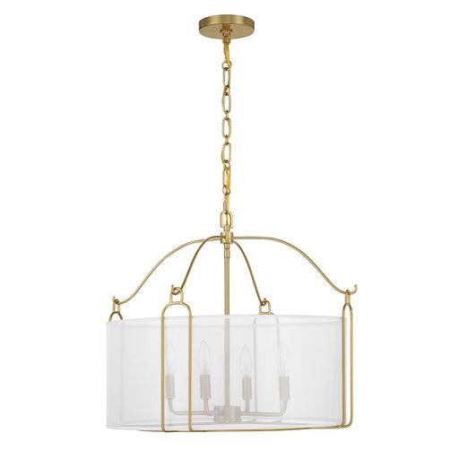 Savoy House Ashlay 4 Light Pendant, Warm Brass