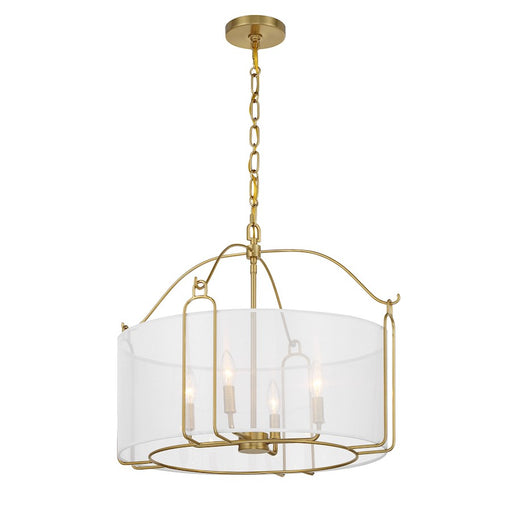 Savoy House Ashlay 4 Light Pendant, Warm Brass
