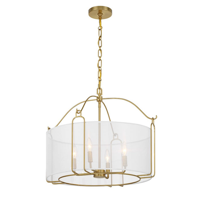 Savoy House Ashlay 4 Light Pendant, Warm Brass