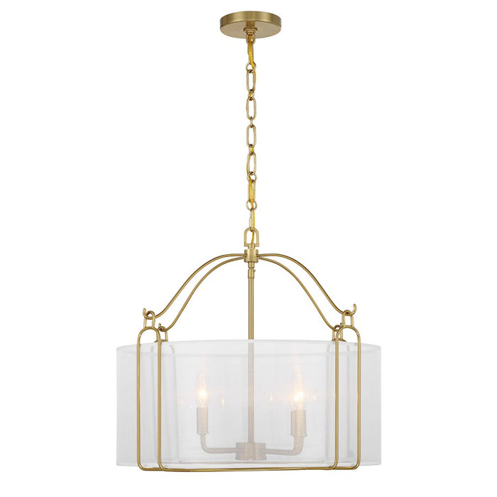 Savoy House Ashlay 4 Light Pendant, Warm Brass