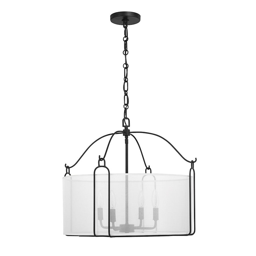 Savoy House Ashlay 4 Light Pendant, Matte Black