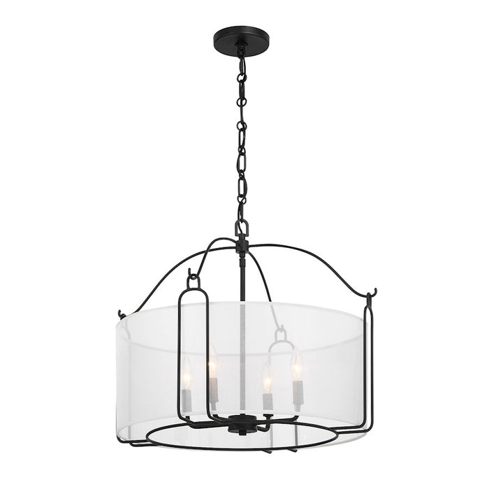 Savoy House Ashlay 4 Light Pendant, Matte Black