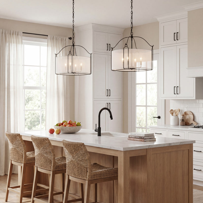 Savoy House Ashlay 4 Light Pendant, Matte Black