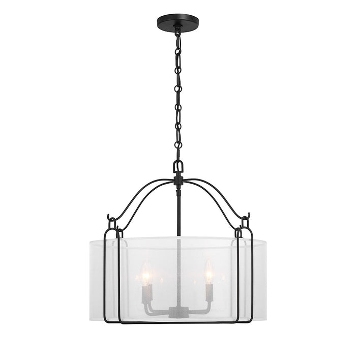 Savoy House Ashlay 4 Light Pendant, Matte Black