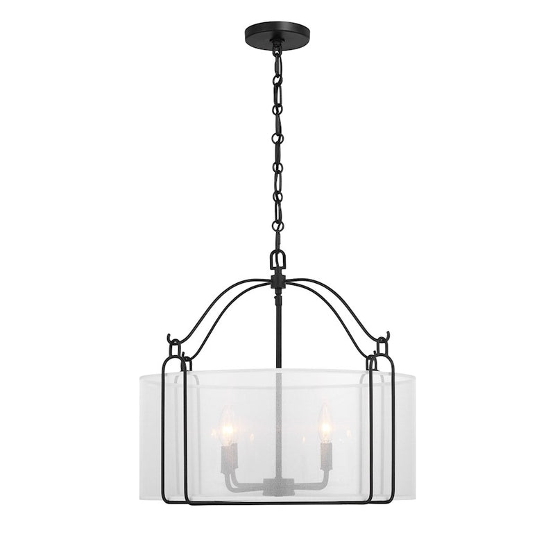 Savoy House Ashlay 4 Light Pendant, Matte Black