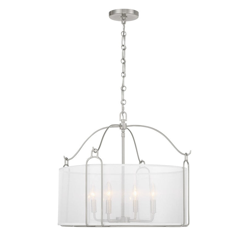Savoy House Ashlay 4 Light Pendant, Satin Nickel