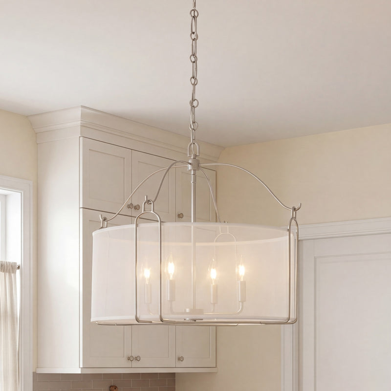 Savoy House Ashlay 4 Light Pendant, Satin Nickel