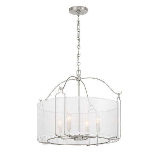 Savoy House Ashlay 4 Light Pendant, Satin Nickel