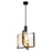 Savoy House Hayward 3Lt Pendant, Black/Brass/Strie Piastra