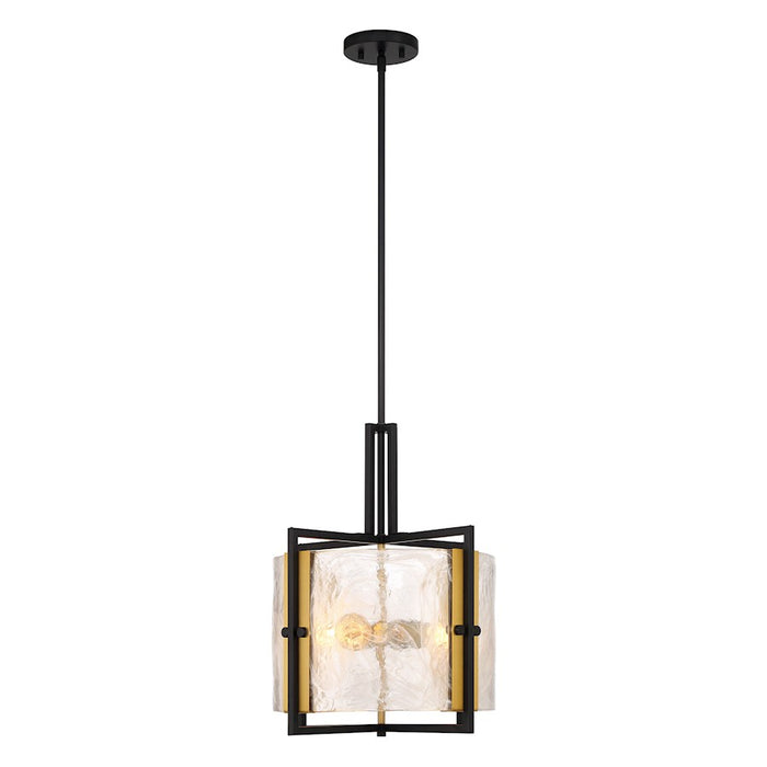 Savoy House Hayward 3Lt Pendant, Black/Brass/Strie Piastra