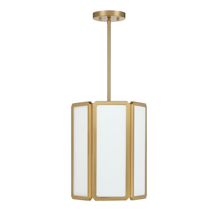 Savoy House Leeds 3 Lt Pendant, White Opal, Warm Brass