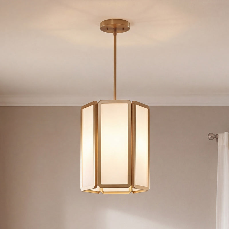 Savoy House Leeds 3 Lt Pendant, White Opal, Warm Brass
