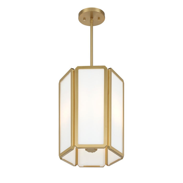 Savoy House Leeds 3 Lt Pendant, White Opal, Warm Brass