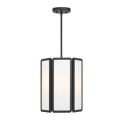 Savoy House Leeds 3 Lt Pendant, White Opal, Matte Black - 7-1700-3-89