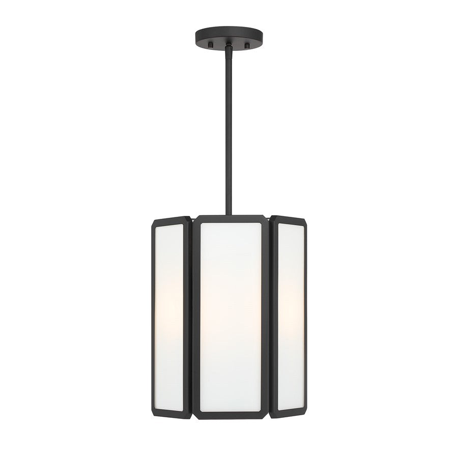 Savoy House Leeds 3 Lt Pendant, White Opal, Matte Black - 7-1700-3-89