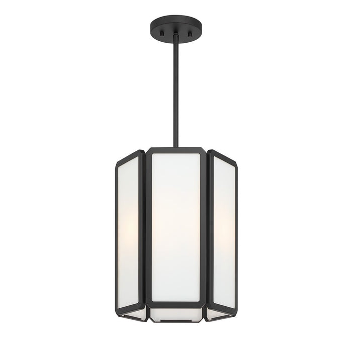 Savoy House Leeds 3 Lt Pendant, White Opal, Matte Black